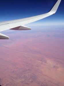 Leaving Alice Springs, flying over the Red Centre